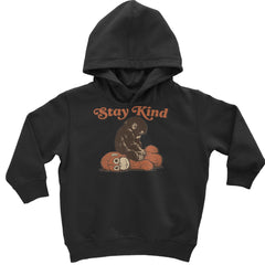 Punch Stay Kind Macaque Toddler Hoodie Or Infant Fleece Romper Black