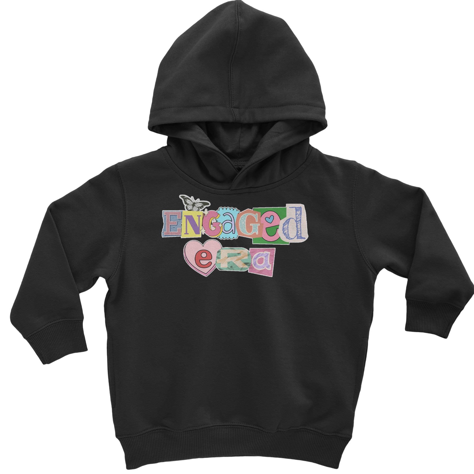 Engaged Era Aesthetic Retro Collage Design Toddler Hoodie Or Infant Fleece Romper Black