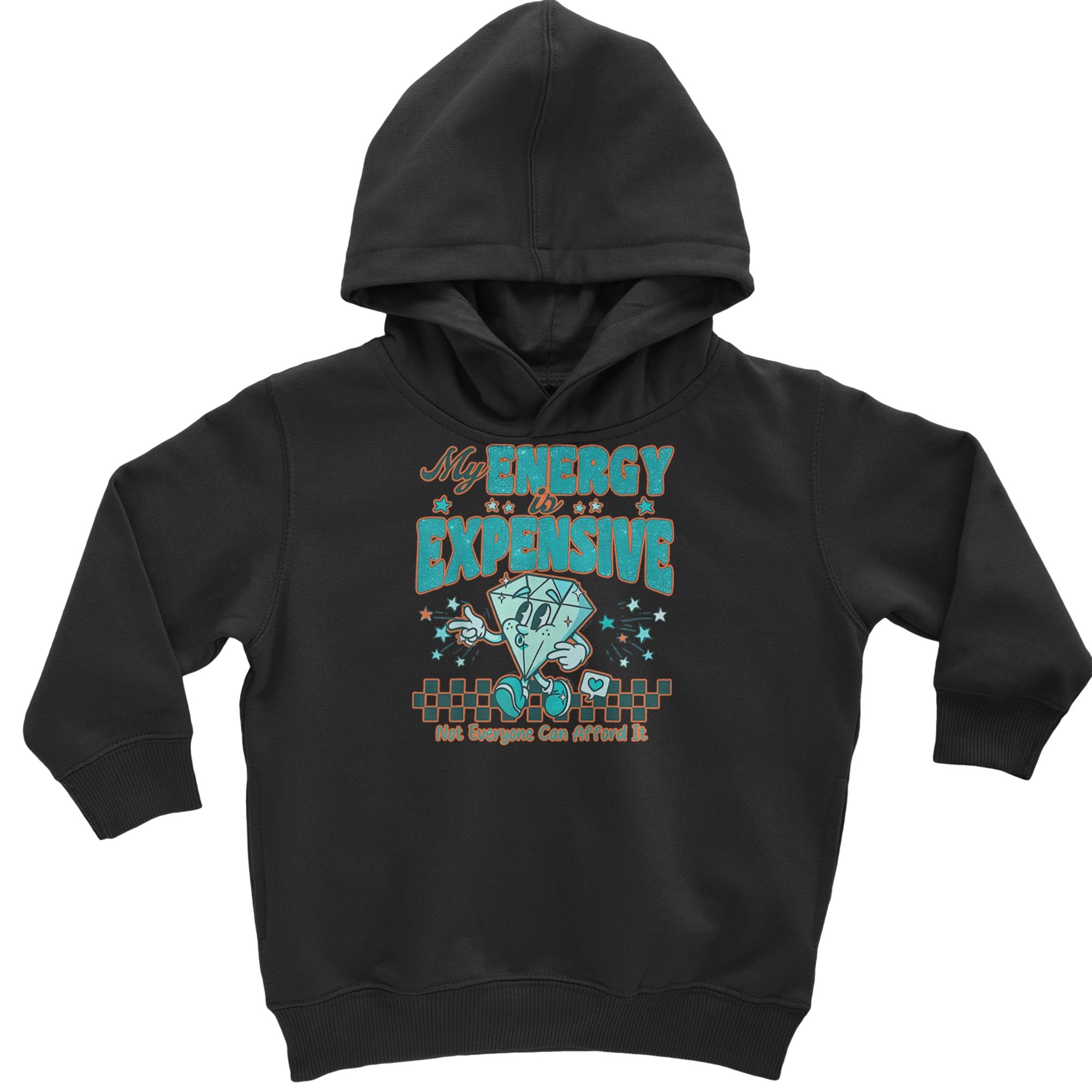 Diamond My Energy Is Expensive Toddler Hoodie Or Infant Fleece Romper Black