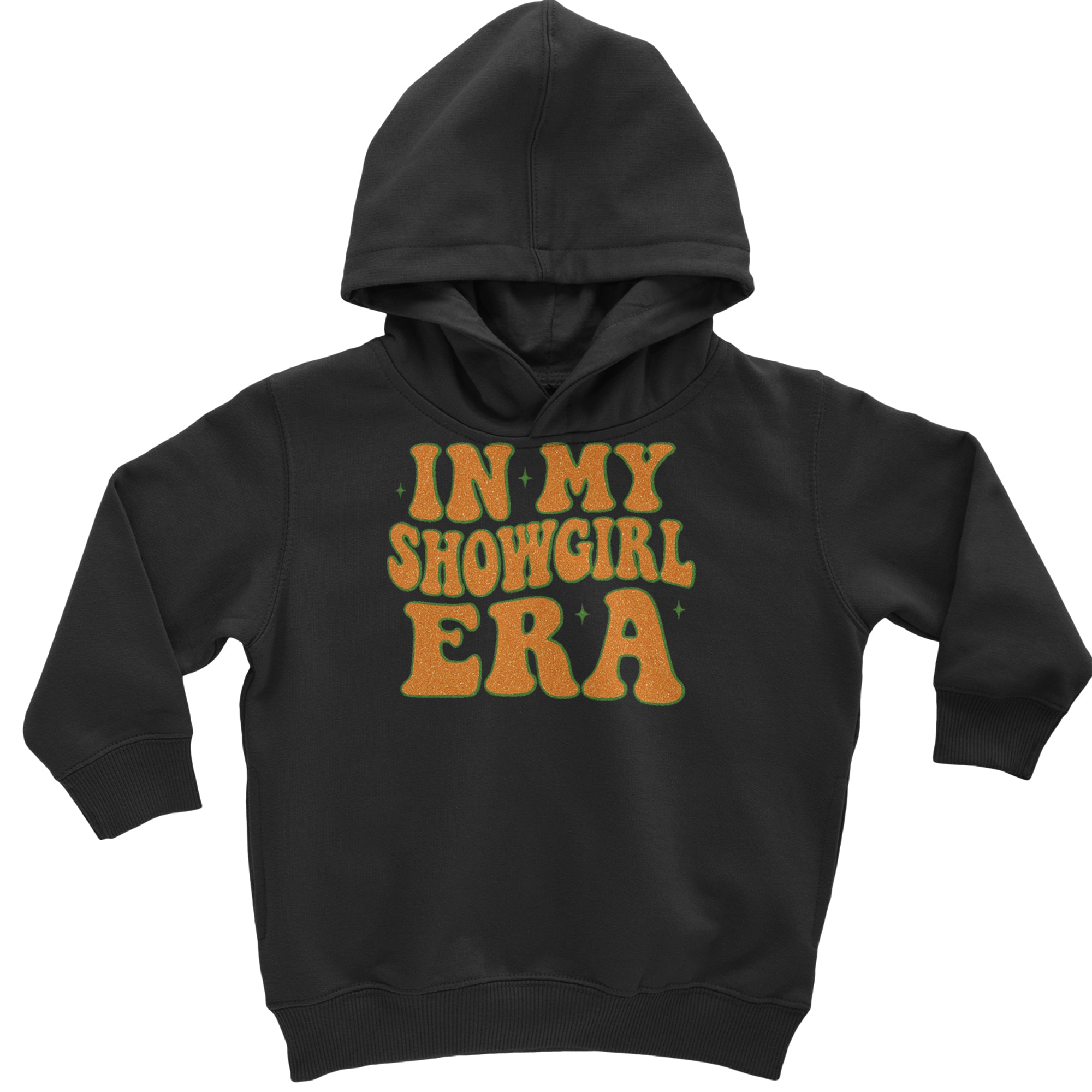 In My Showgirl Era Retro Toddler Hoodie Or Infant Fleece Romper Black