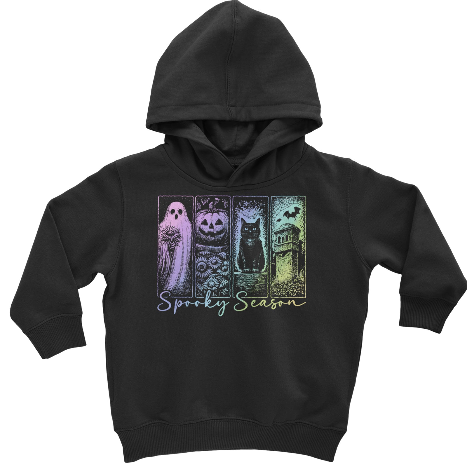 Spooky Season Cute Pastel Halloween Design Toddler Hoodie Or Infant Fleece Romper Black