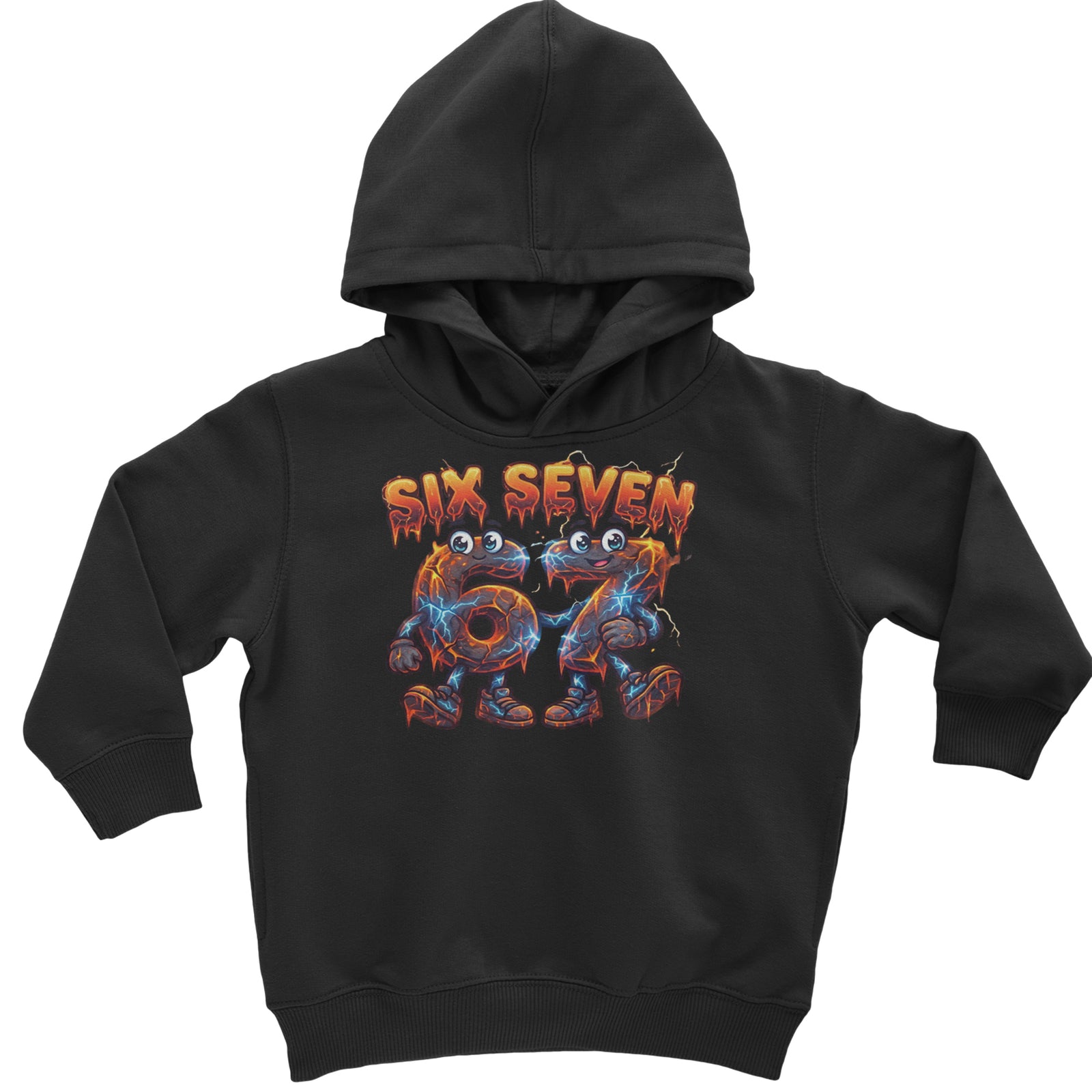 67 Lava Lightning Six Seven Meme Toddler Hoodie Or Infant Fleece Romper Black