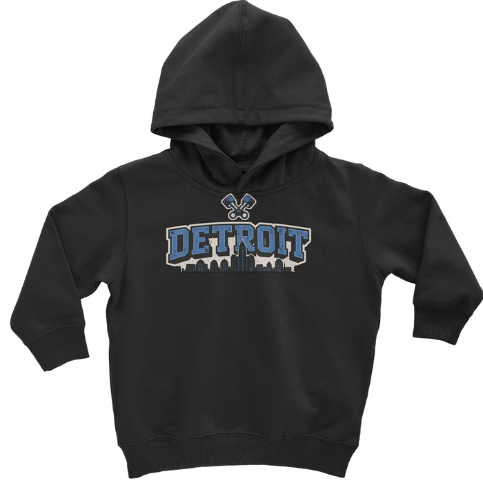 Detroit Motor City Retro Piston Toddler Hoodie Or Infant Fleece Romper