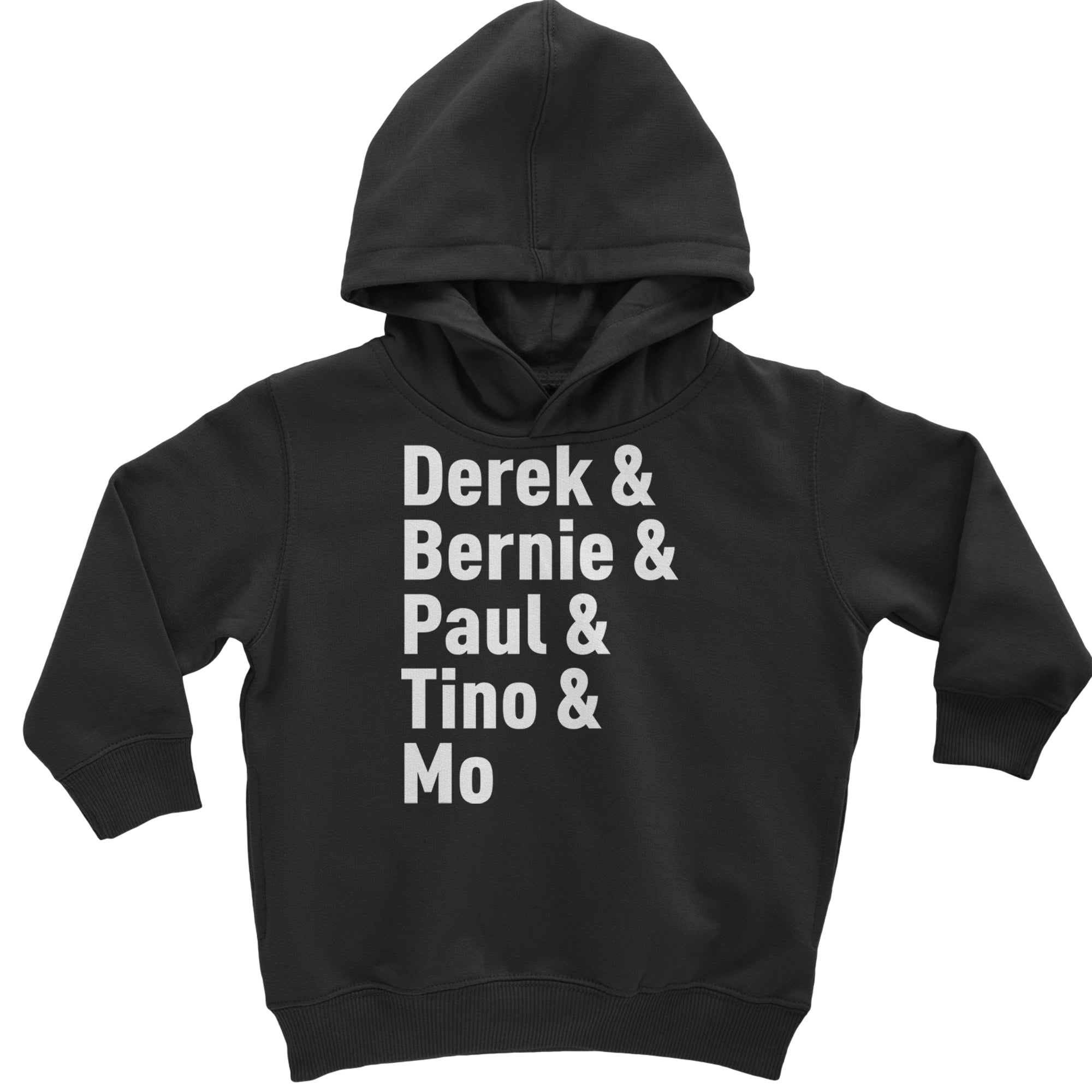 Derek & Bernie & Paul & Tino & Mo Toddler Hoodie Or Infant Fleece Romper Black