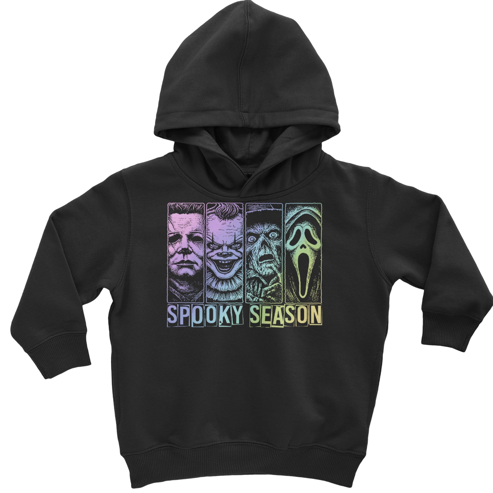Spooky Season Horror Icons Halloween Toddler Hoodie Or Infant Fleece Romper Black