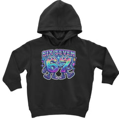 Six Seven 67 Retro Pixel Buddies Toddler Hoodie Or Infant Fleece Romper Black