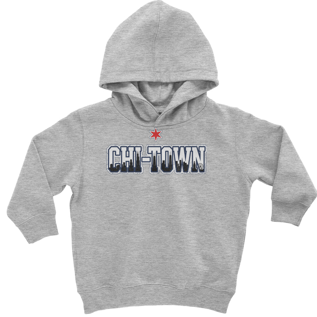 Chicago Chi-Town City Pride Toddler Hoodie Or Infant Fleece Romper Heather Grey