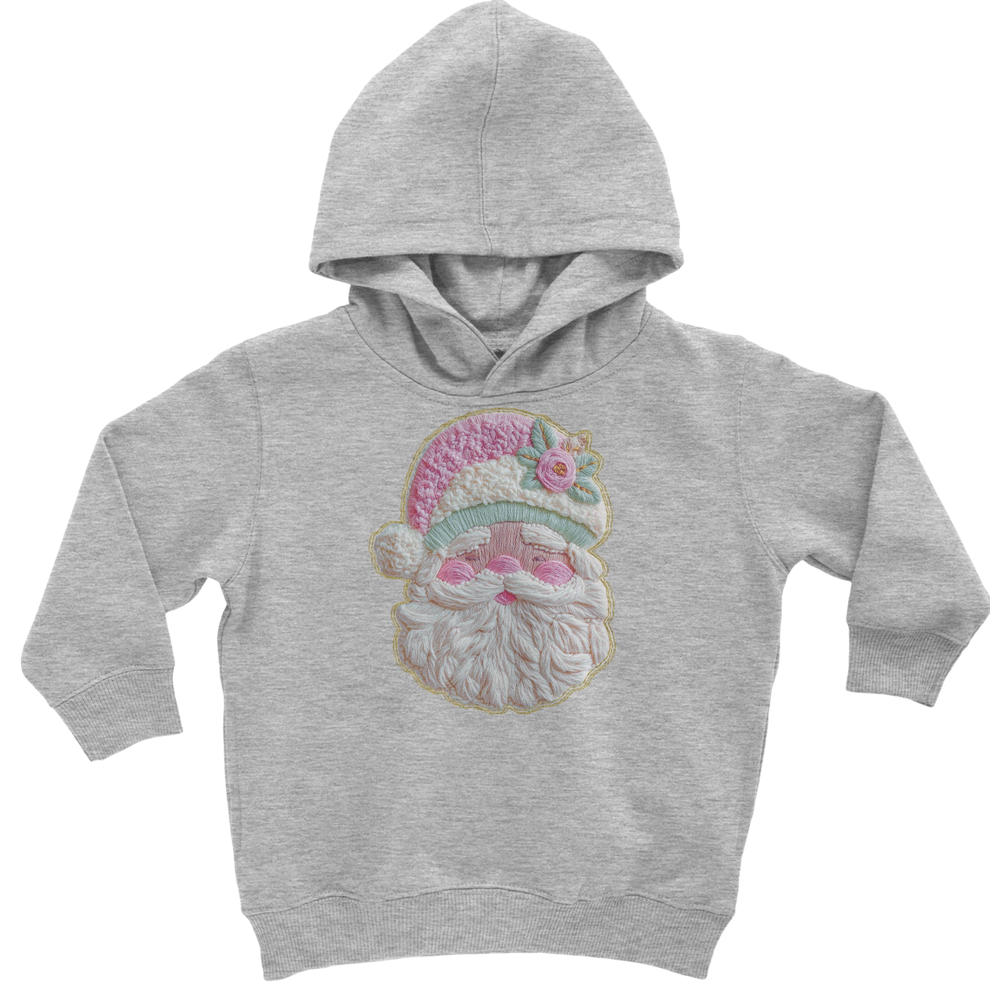Vintage Santa Embroidery Art Soft Cottagecore Toddler Hoodie Or Infant Fleece Romper Heather Grey