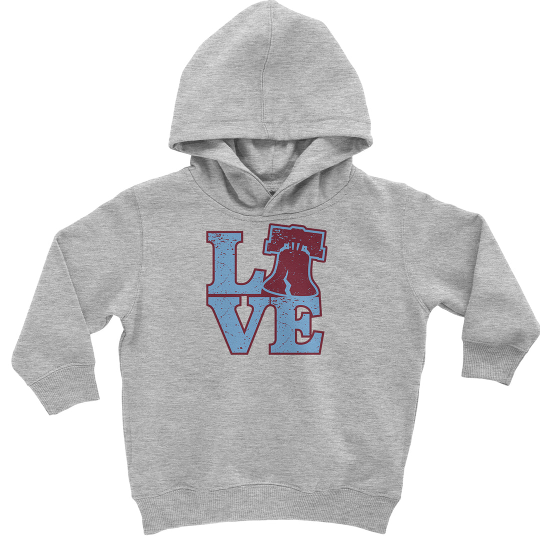Love Philly Liberty Bell Toddler Hoodie Or Infant Fleece Romper Heather Grey