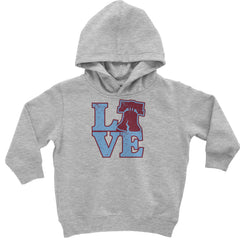 Love Philly Liberty Bell Toddler Hoodie Or Infant Fleece Romper Heather Grey