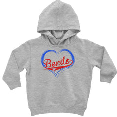 Benito Heart Puerto Rico Toddler Hoodie Or Infant Fleece Romper Heather Grey