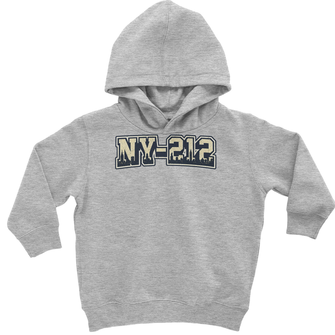 New York City 212 Area Code Skyline  Toddler Hoodie Or Infant Fleece Romper Heather Grey