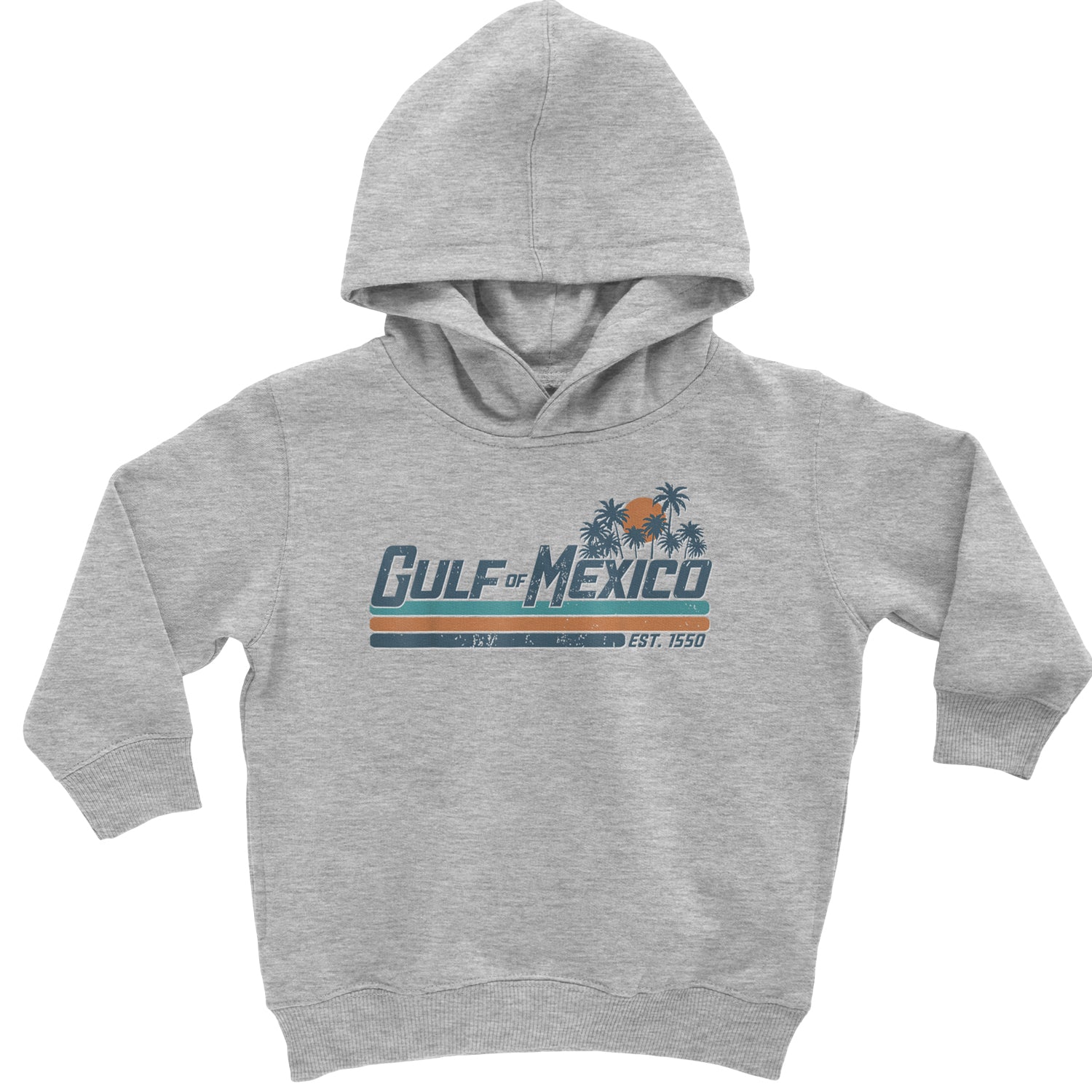 Gulf Of Mexico Established Year 1550 Toddler Hoodie Or Infant Fleece Romper Heather Grey