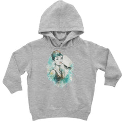Mrs. Herpburn Iconic Watercolors Toddler Hoodie Or Infant Fleece Romper Heather Grey