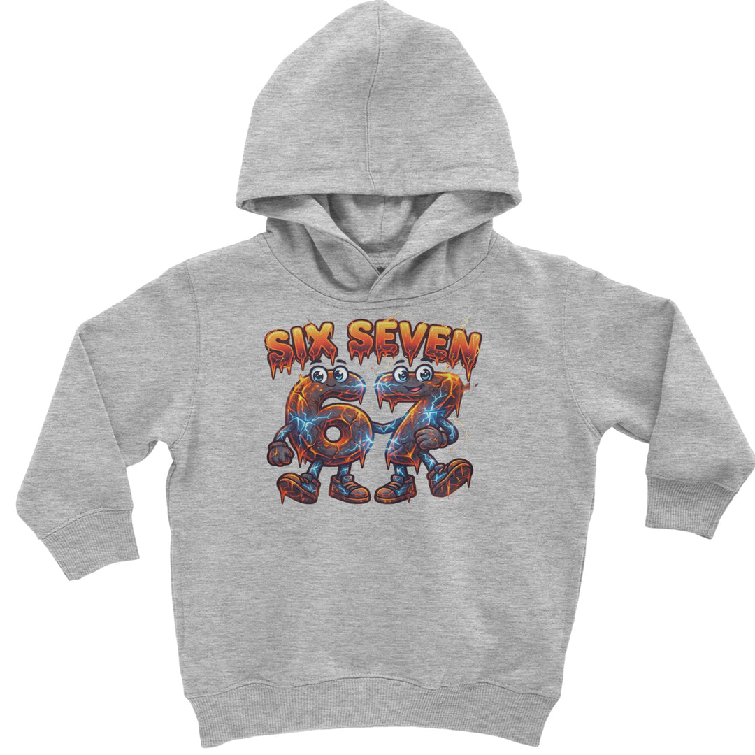 67 Lava Lightning Six Seven Meme Toddler Hoodie Or Infant Fleece Romper Heather Grey