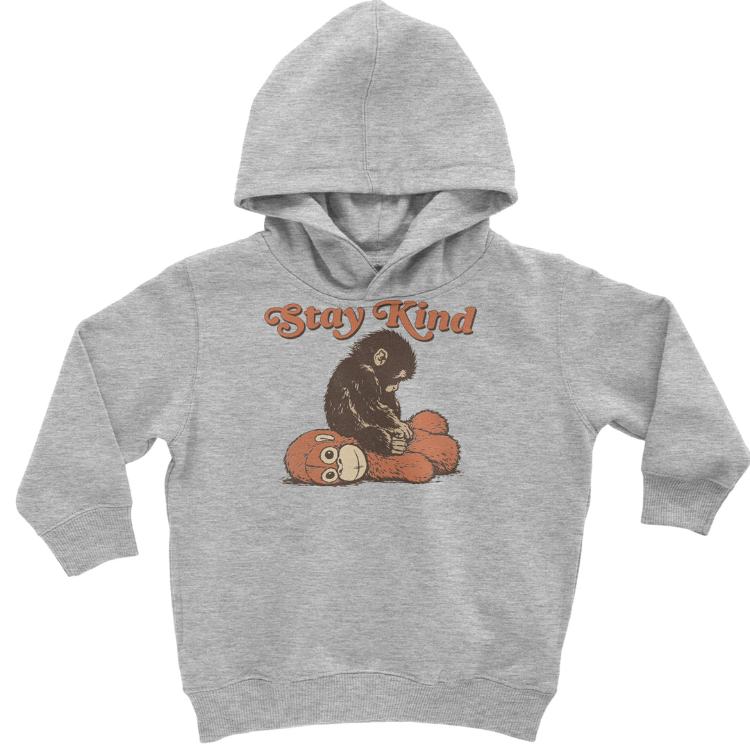 Punch Stay Kind Macaque Toddler Hoodie Or Infant Fleece Romper Heather Grey