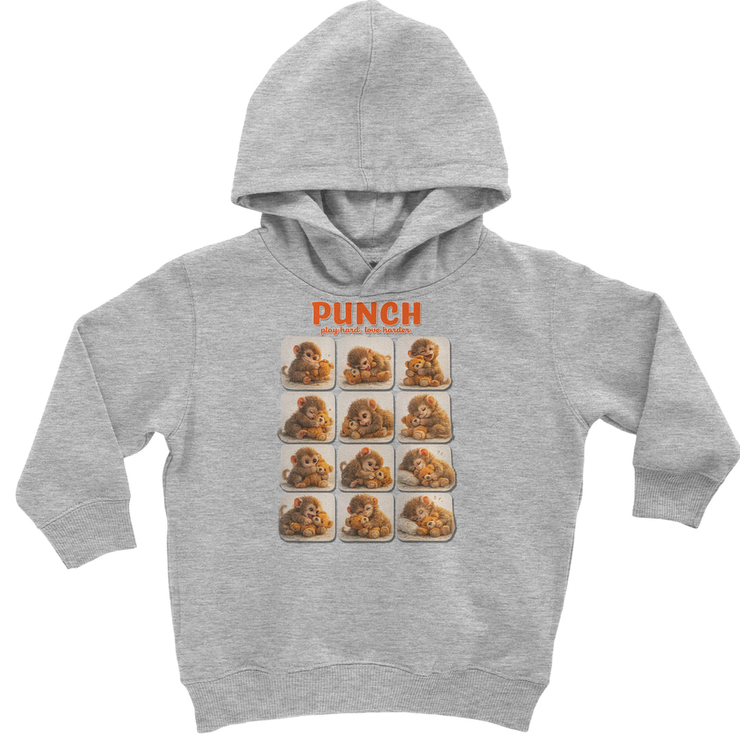 Punch Play Hard Love Harder Toddler Hoodie Or Infant Fleece Romper Heather Grey