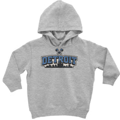 Detroit Motor City Retro Piston Toddler Hoodie Or Infant Fleece Romper Heather Grey