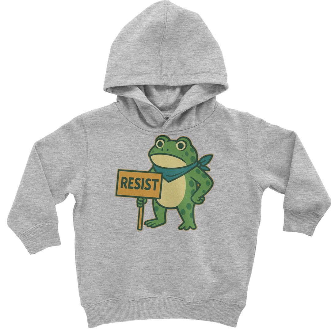Sign Resist Meme Frog Protest Toddler Hoodie Or Infant Fleece Romper Heather Grey