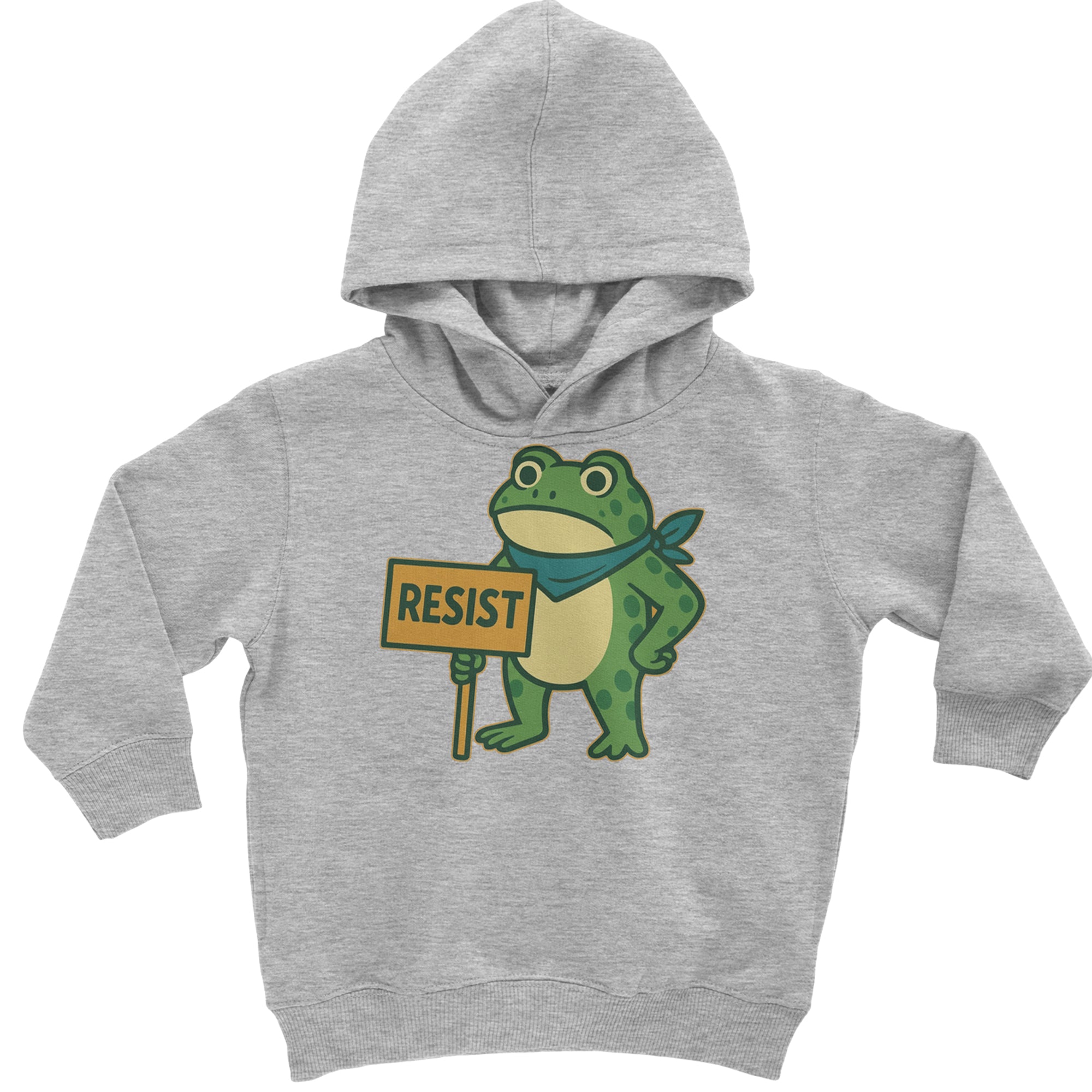 Sign Resist Meme Frog Protest Toddler Hoodie Or Infant Fleece Romper Heather Grey