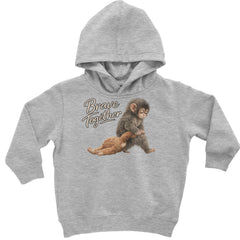 Punch Brave Together Stuffed Animal Toddler Hoodie Or Infant Fleece Romper Heather Grey
