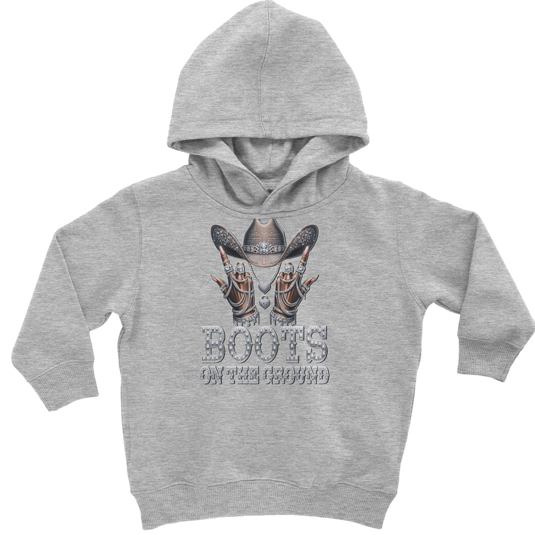 Boots On The Ground Bling Toddler Hoodie Or Infant Fleece Romper Heather Grey
