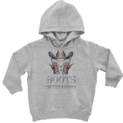 Boots On The Ground Bling Toddler Hoodie Or Infant Fleece Romper Heather Grey
