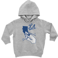 Los Angeles Baseball Batter Up Toddler Hoodie Or Infant Fleece Romper Heather Grey