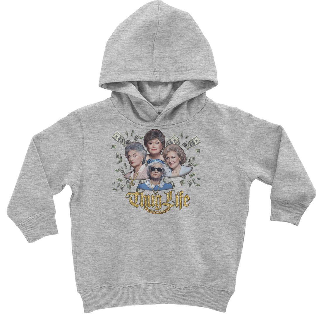 Golden Chain Thug Life Girls Toddler Hoodie Or Infant Fleece Romper Heather Grey