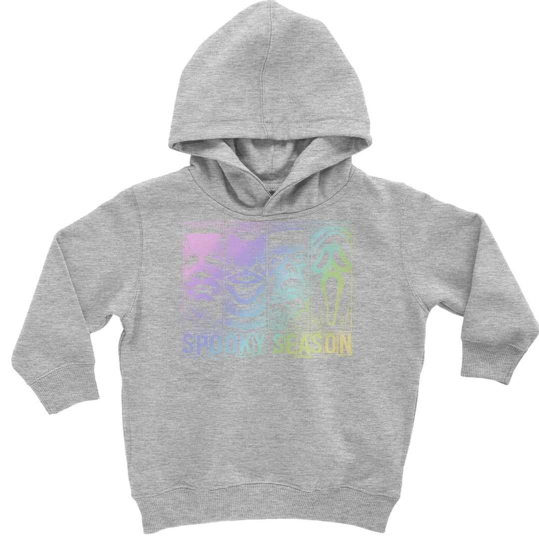 Spooky Season Horror Icons Halloween Toddler Hoodie Or Infant Fleece Romper Heather Grey