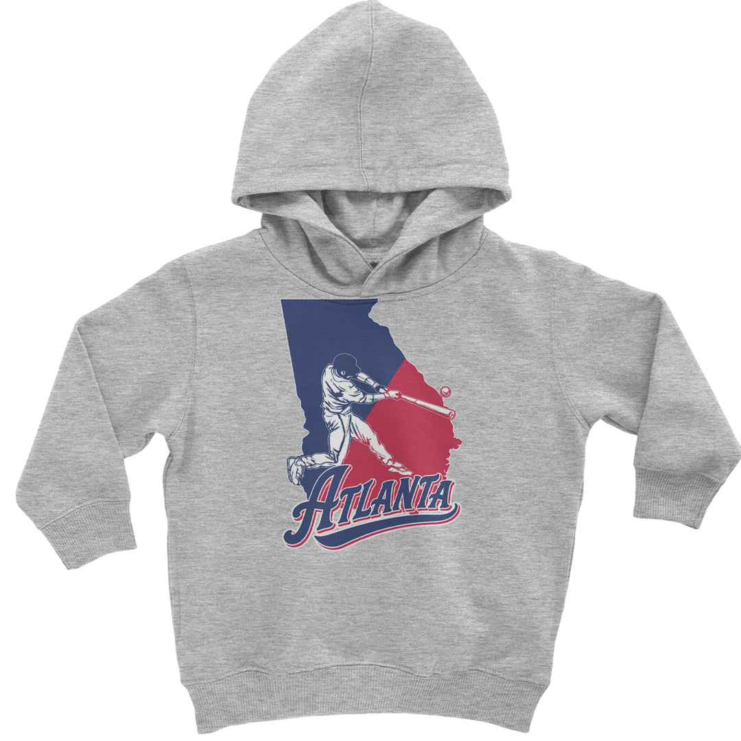 Atlanta Georgia Batter Up Toddler Hoodie Or Infant Fleece Romper Heather Grey