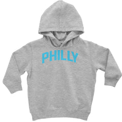 Philly Philadelphia Pride graphic on Toddler Hoodie and Baby Fleece Onesie in Heather Grey
