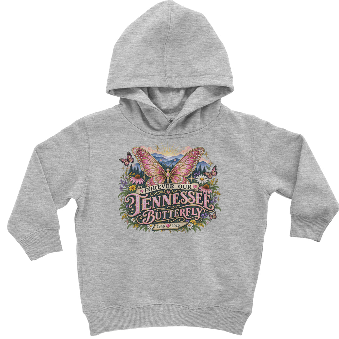 Forever Our Tennessee Butterfly Dolly Toddler Hoodie Or Infant Fleece Romper Heather Grey