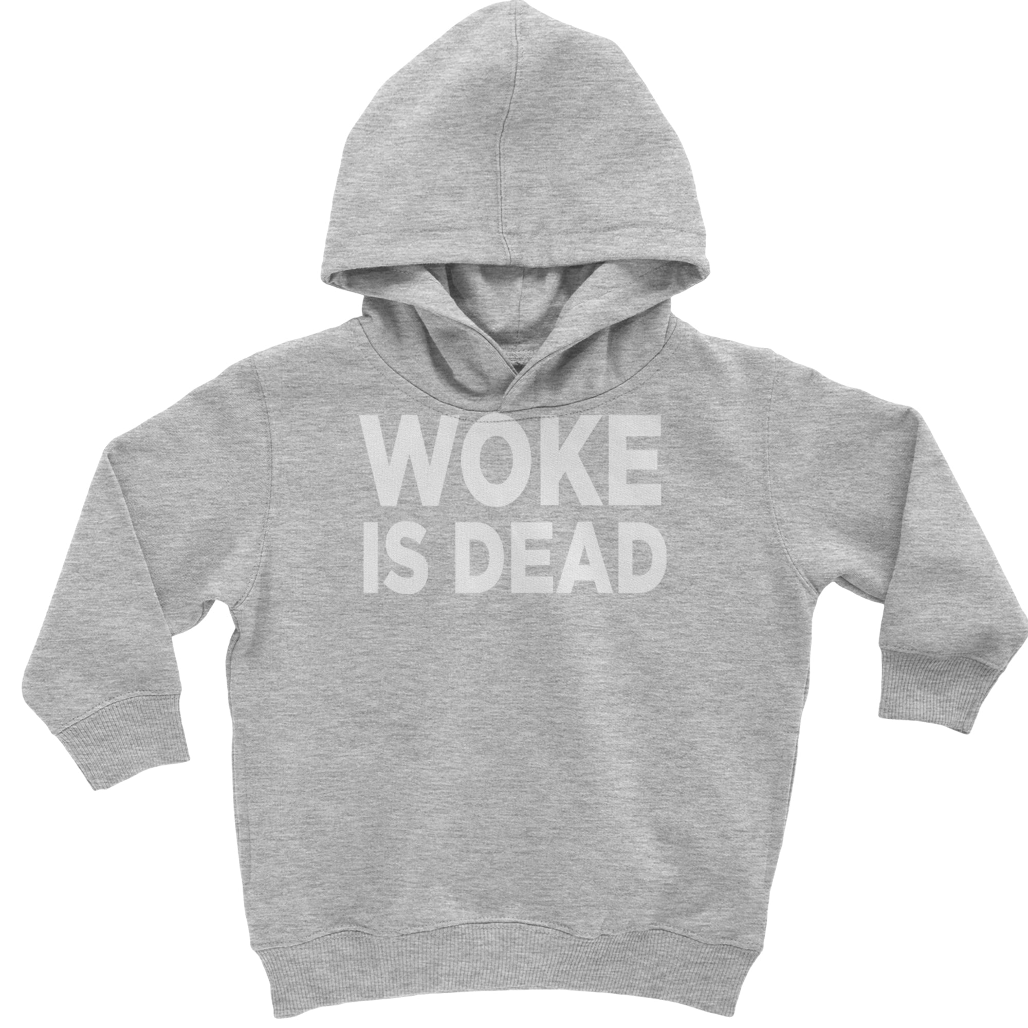 Woke Is Dead Satire Toddler Hoodie Or Infant Fleece Romper Heather Grey