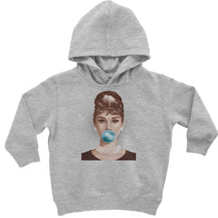 Audrey Hepburn Chewing Bubble Gum American Icon Toddler Hoodie Or Infant Fleece Romper Heather Grey