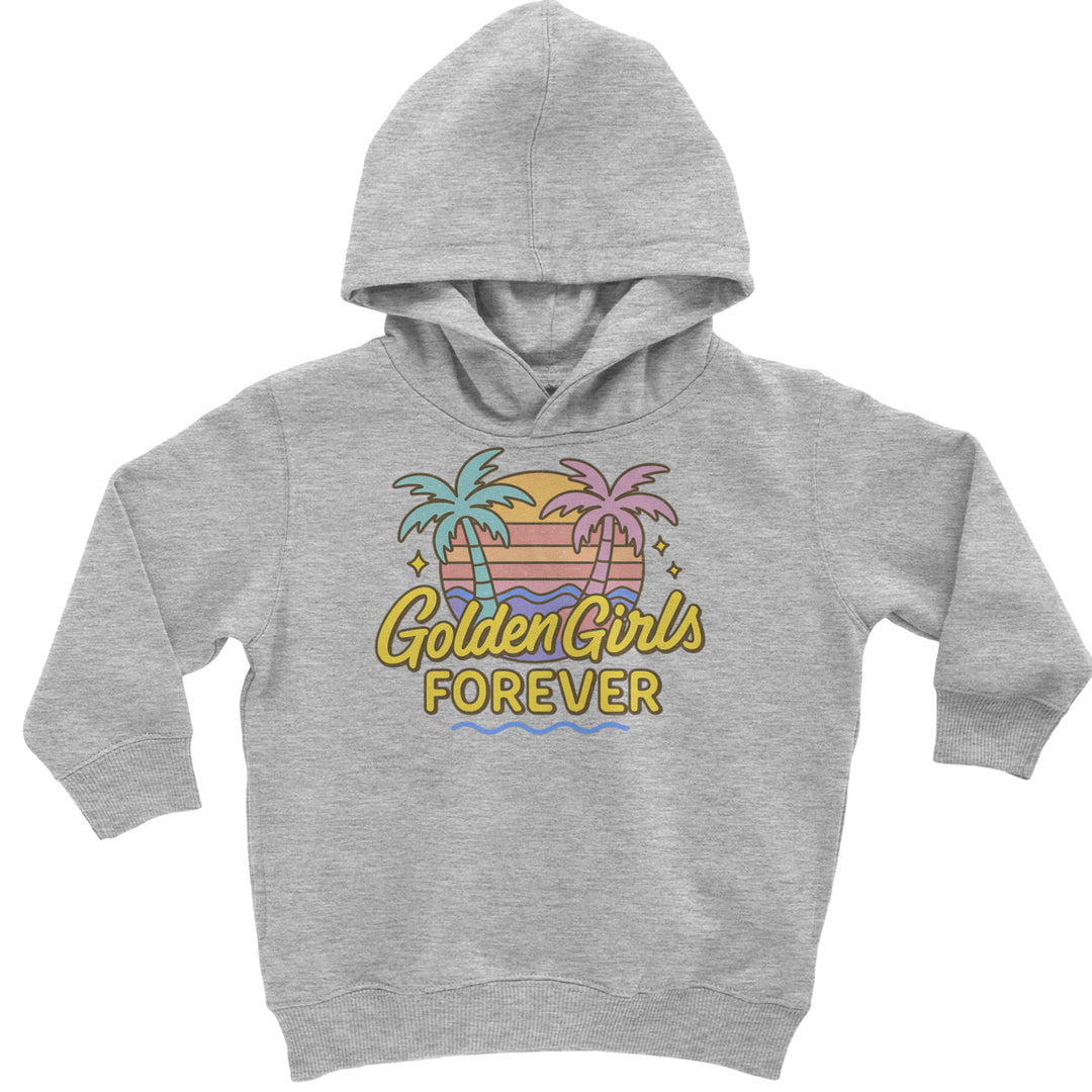 Golden Girls Forever Retro Sunset Toddler Hoodie Or Infant Fleece Romper Heather Grey