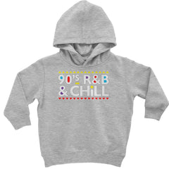 90s R&B and Chill Retro Throwback Toddler Hoodie Or Infant Fleece Romper Heather Grey