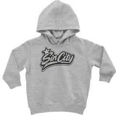 Sin City Vegas Retro Vintage Toddler Hoodie Or Infant Fleece Romper Heather Grey