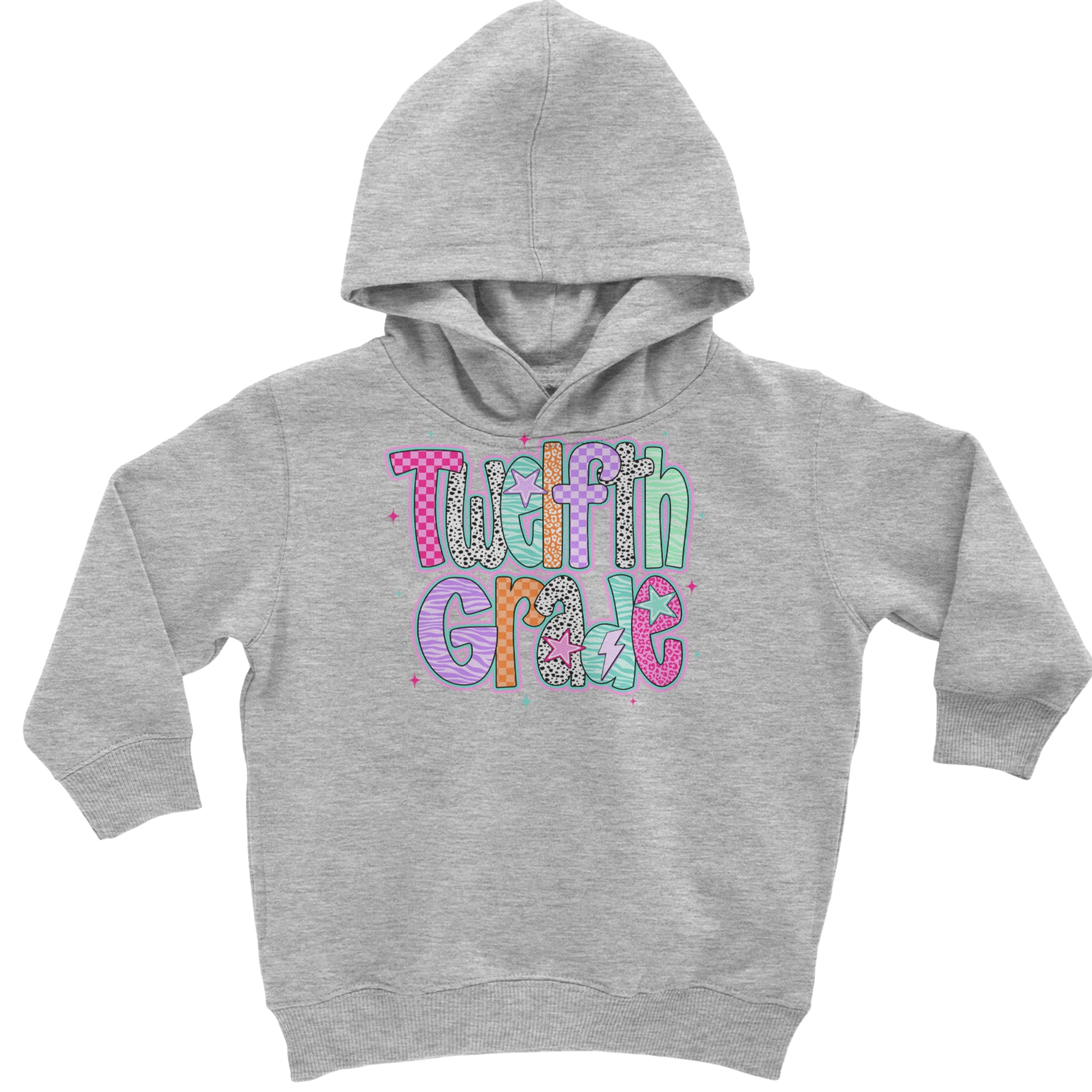 Senior Year Colorful Back to School Toddler Hoodie Or Infant Fleece Romper Heather Grey