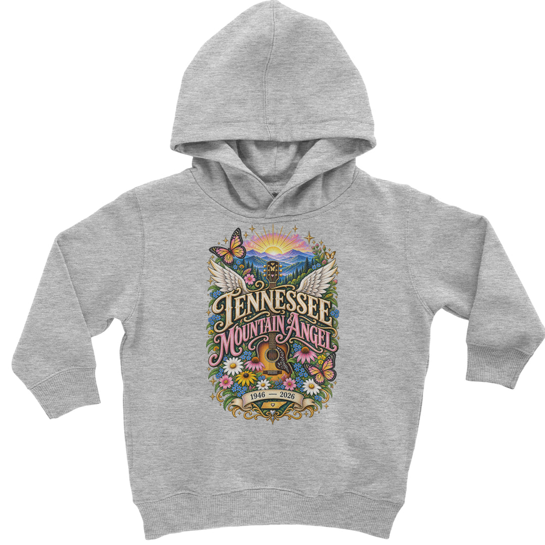 Tennessee Mountain Angel Wings Dolly Toddler Hoodie Or Infant Fleece Romper Heather Grey