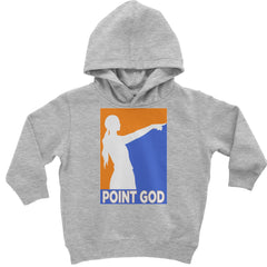 Point God Cunningham Basketball Pointing Meme  Toddler Hoodie Or Infant Fleece Romper Heather Grey