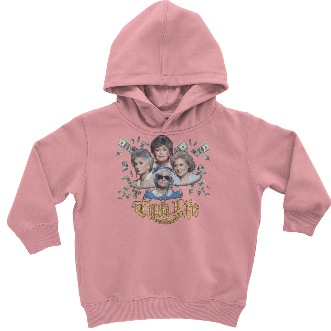 Golden Chain Thug Life Girls Toddler Hoodie Or Infant Fleece Romper Mauve