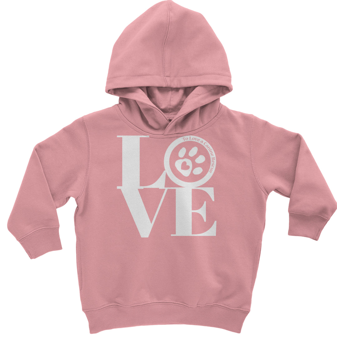 TLC LOVE Dog Rescue Toddler Hoodie Or Infant Fleece Romper Mauve