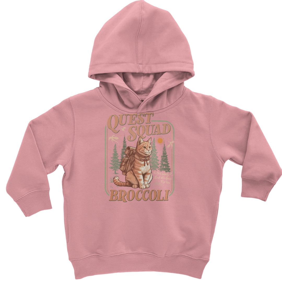 Quest Squad Broccoli Cat Fantasy Reader  Toddler Hoodie Or Infant Fleece Romper Mauve