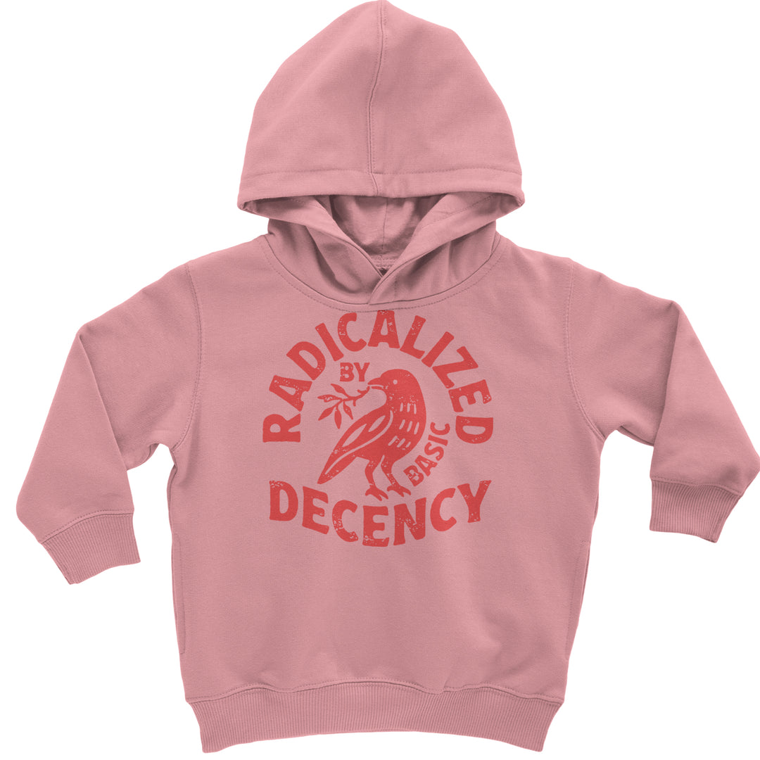 Radicalized by Basic Decency Dove Protest Statement Toddler Hoodie Or Infant Fleece Romper Mauve