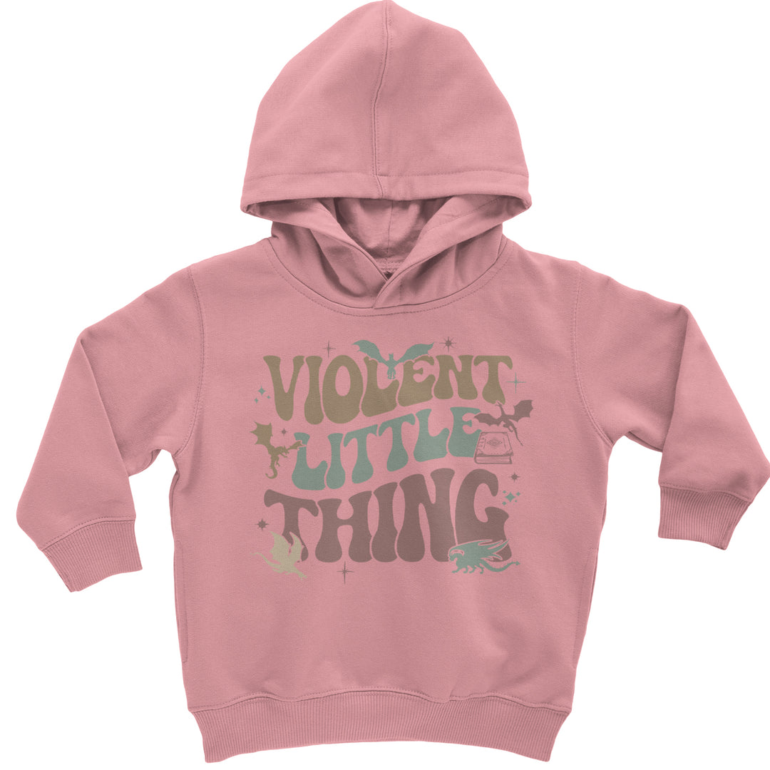 Violent Little Thing Dragon graphic on Toddler Hoodie and Baby Fleece Onesie in Mauve