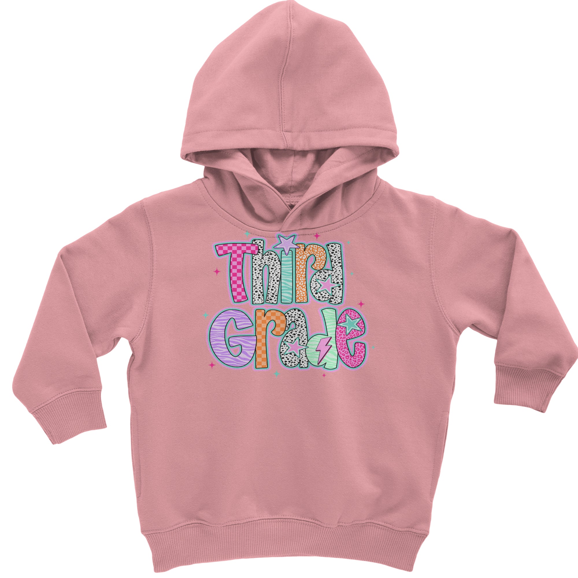 Third Grade Thunder Colorful Back to School Toddler Hoodie Or Infant Fleece Romper Mauve