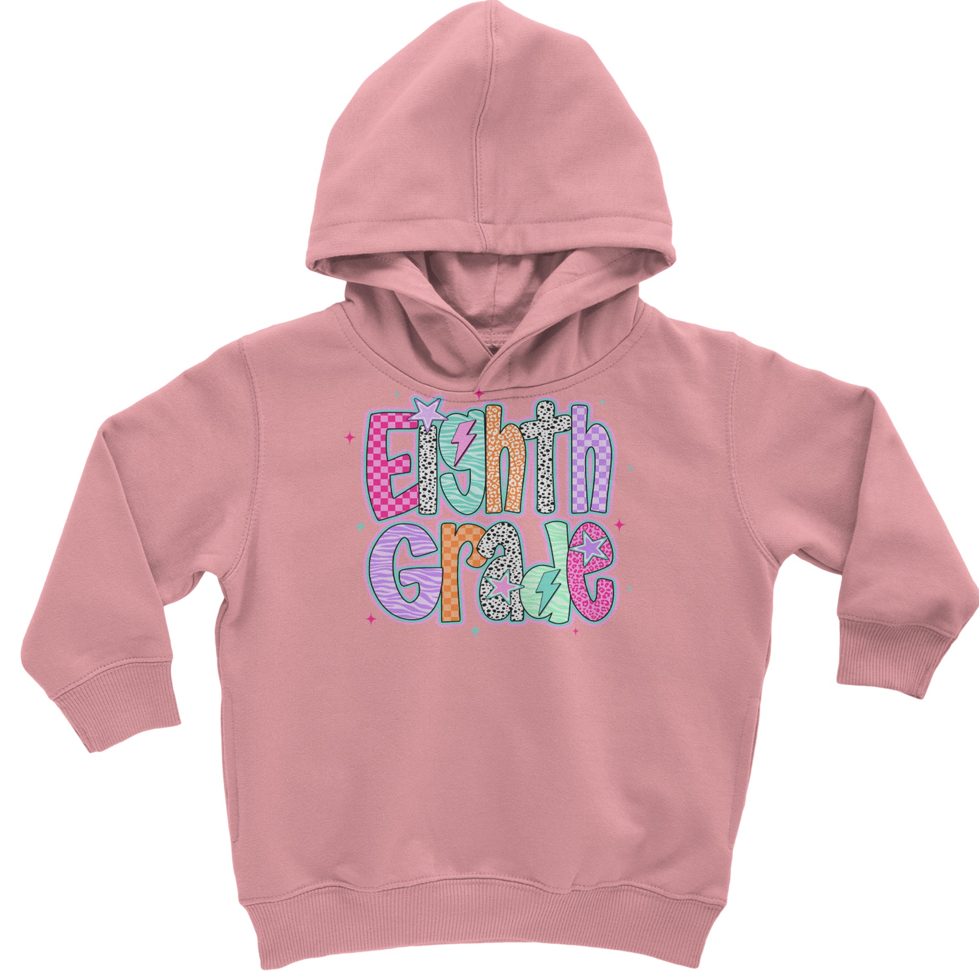 Eighth Grade Energy Colorful Back to School Toddler Hoodie Or Infant Fleece Romper Mauve