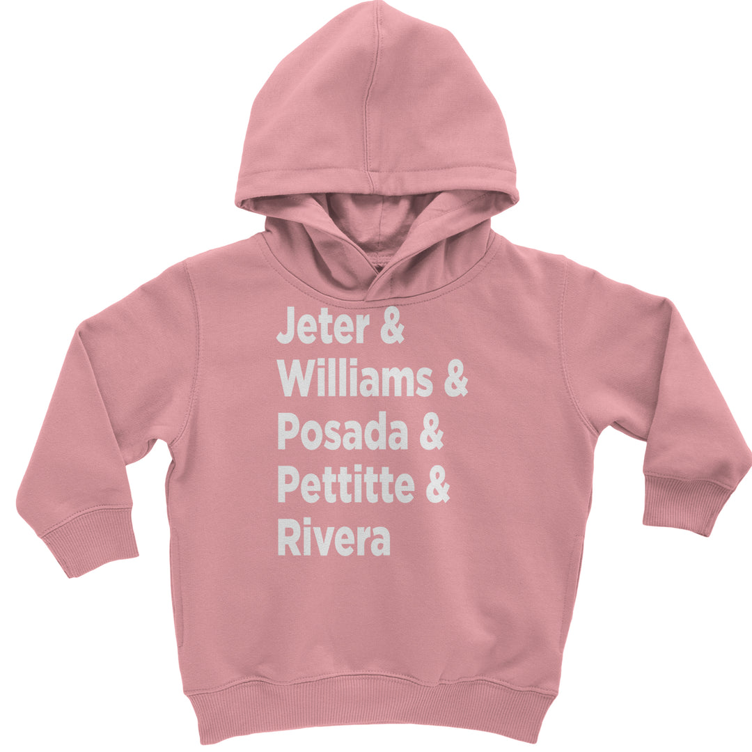 Jeter & Williams & Posada & Pettitte & Rivera Toddler Hoodie Or Infant Fleece Romper Mauve