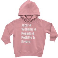 Jeter & Williams & Posada & Pettitte & Rivera Toddler Hoodie Or Infant Fleece Romper Mauve